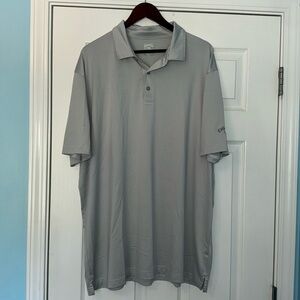 CALLAWAY Gray Stripe Golf Polo Shirt Size XXL